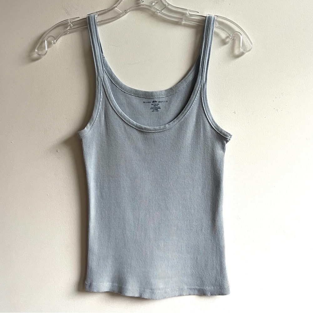 Brandy Melville light blue ribbed cotton tank top